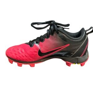 Girl's Nike Pink‎ Black 856435-066 FastFlex Softball Soccer Cleats Size 1 Y